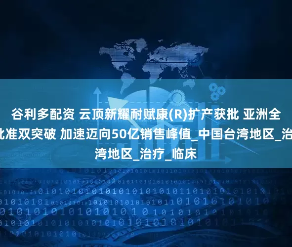 谷利多配资 云顶新耀耐赋康(R)扩产获批 亚洲全域完全批准双突破 加速迈向50亿销售峰值_中国台湾地区_治疗_临床